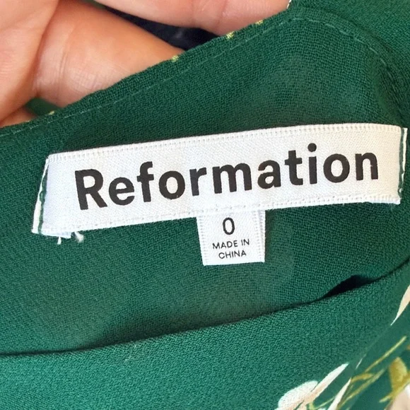 Reformation Floral Green Dress - Picture 2 of 3